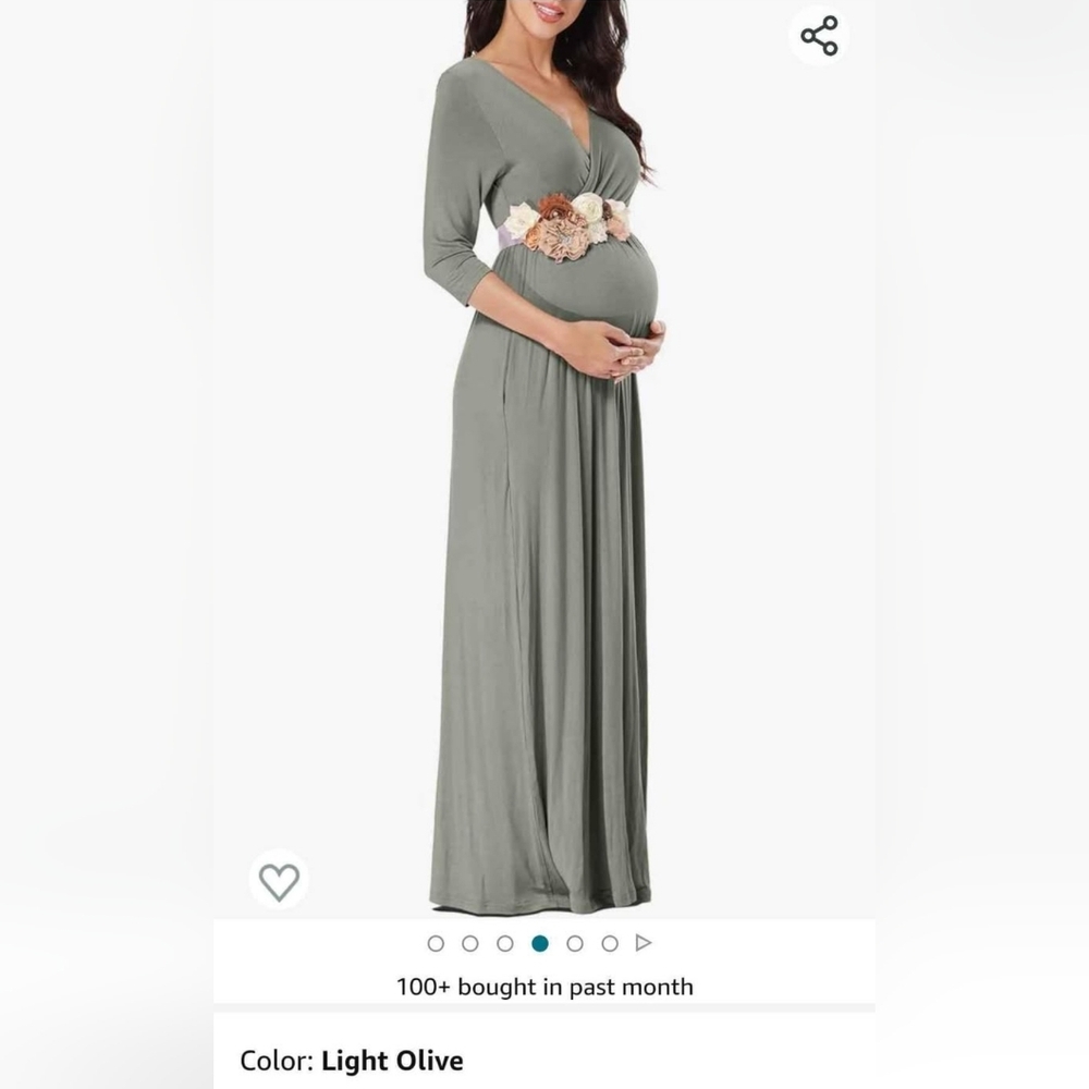 New Medium Maternity Dress with Flower Sash